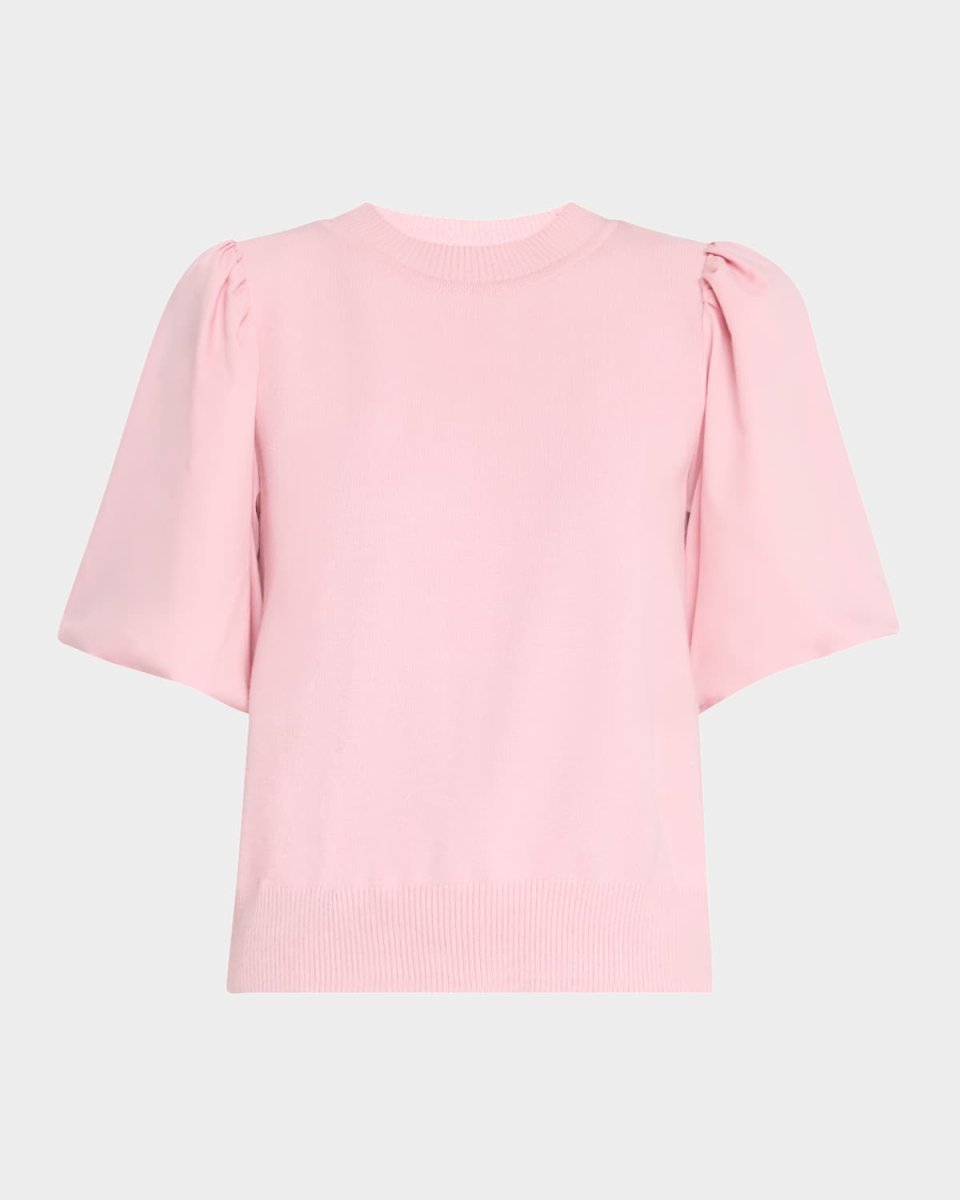 Heritage Fit Puff-Sleeve Mixed Media top